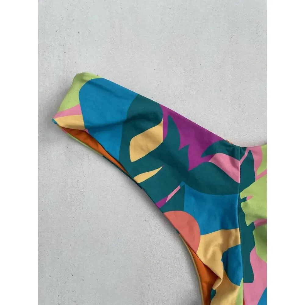 L Space Swim Bikini Bottom Cheeky Print Swimwear Beach Summer
